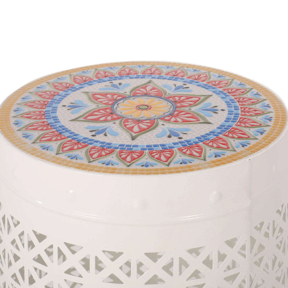 Outdoor Side Table with Flower Design - Furniture Home Direct