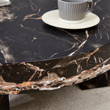 Detachable Double-Decker Black Patterned Coffee Table - Furniture Home Direct