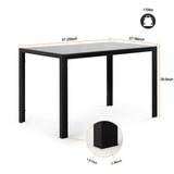 5 Pieces Dining Table Set For 4, Kitchen Room Tempered Glass Dining Table, 4 Faux Leather Chairs - Black - Furniture Home Direct
