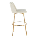 Toriano - Contemporary Fixed Height Barstool With Swivel And Round Footrest (Set of 2) - Furniture Home Direct