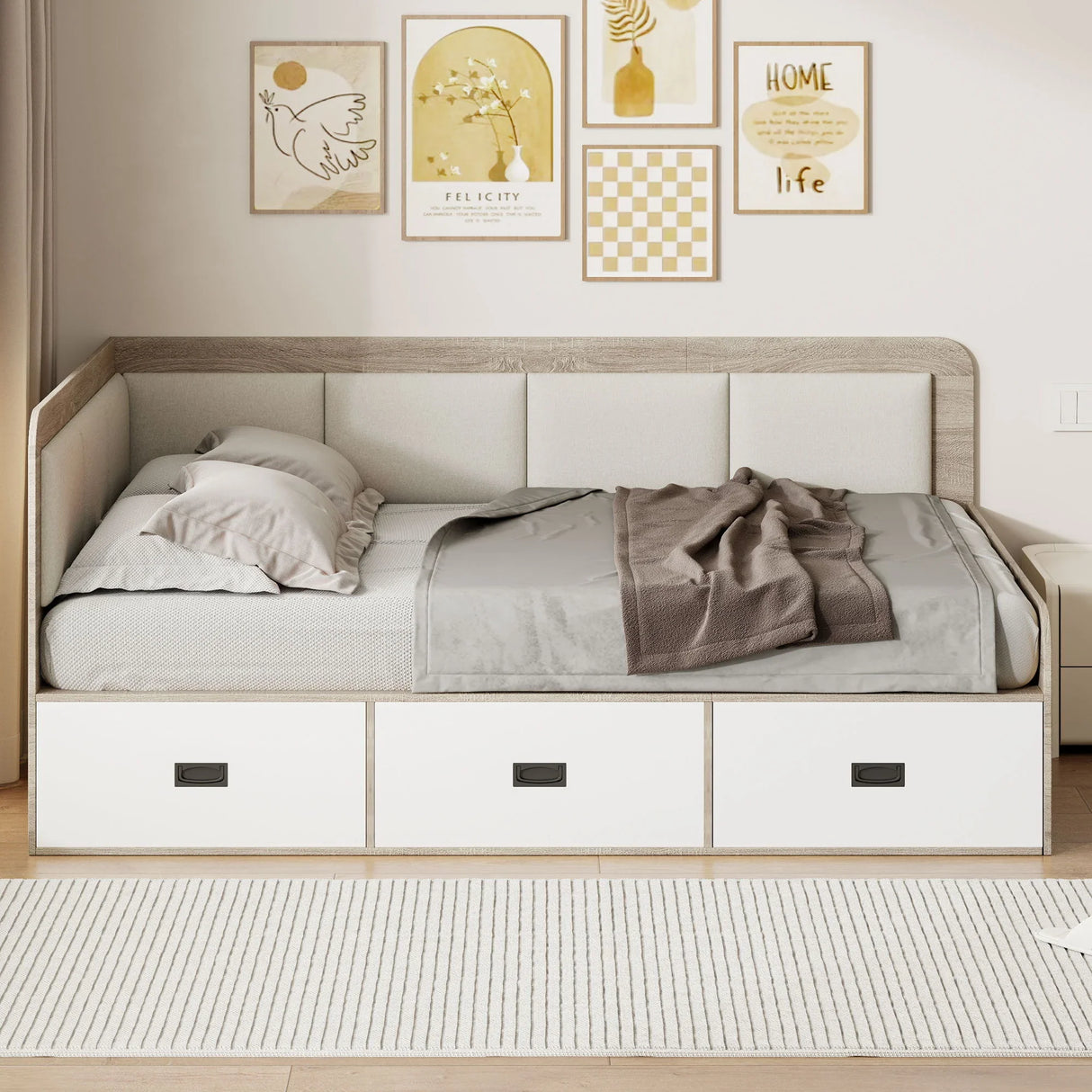 Daybed With 3 Drawers And 3 Storage Compartments - Furniture Home Direct