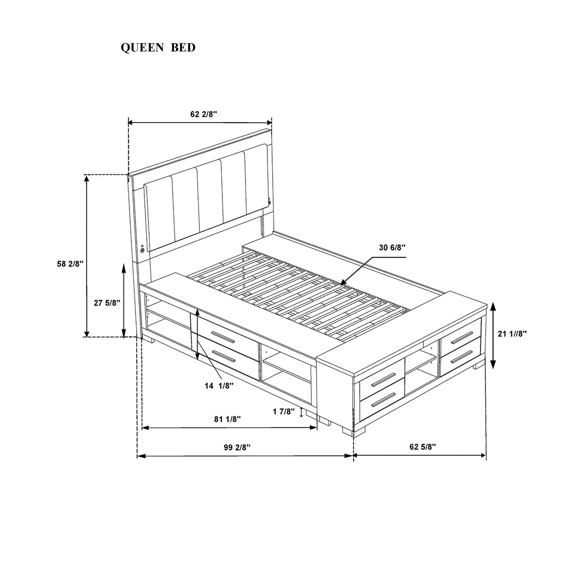 Emilia - Bed With Storage And LED Lighting - Furniture Home Direct