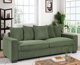 Luxe Corduroy Sofa With 5 Matching Toss Pillows, Sleek Design, Spacious And Comfortable 3 Seater Couch - Furniture Home Direct