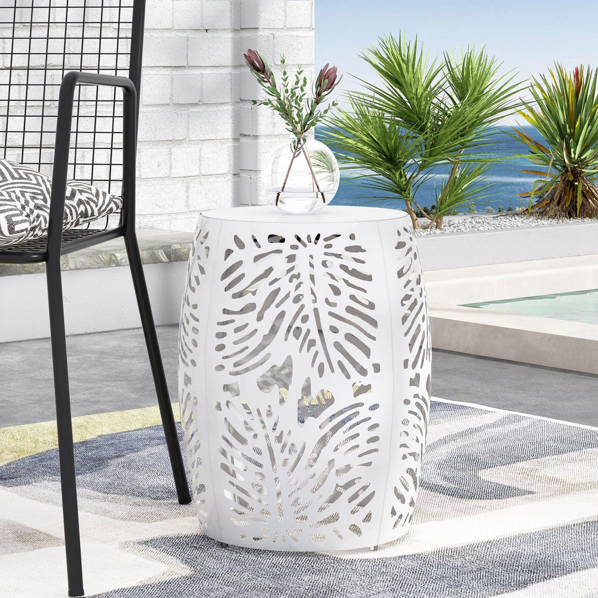 Modern Design Metal End Table, Large