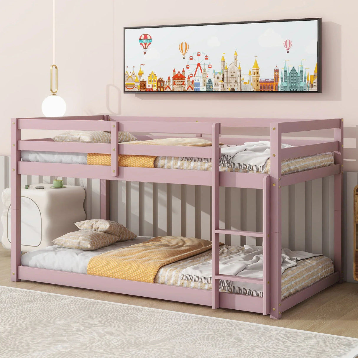 Twin Over Twin Floor Bunk Bed - Furniture Home Direct