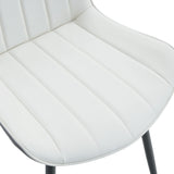 Dining Chairs Four Upholstered Leather Black Legs White - Furniture Home Direct