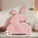 Upholstered Rabbit-Shape Princess Bed With Headboard And Footboard - Furniture Home Direct