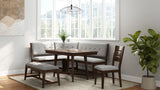 Backless Upholstered Dining Bench Mid Century Seating - Beige - Furniture Home Direct