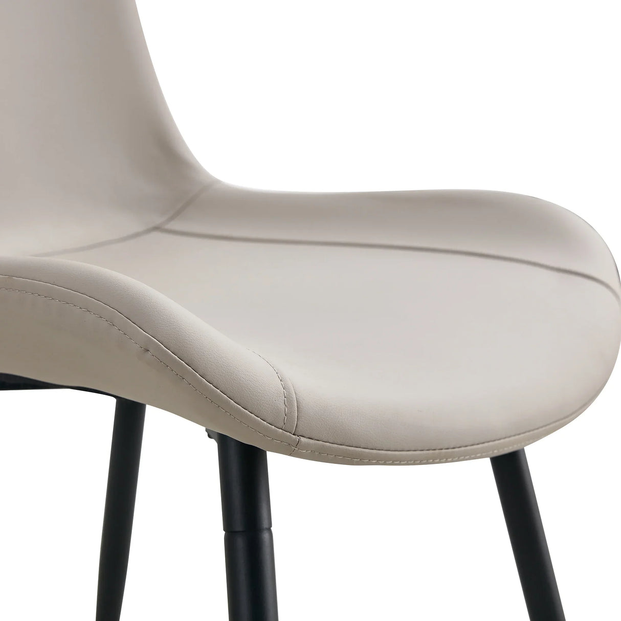 Dining Chairs Faux Leather Set Of 6 Modern Light Gray - Furniture Home Direct