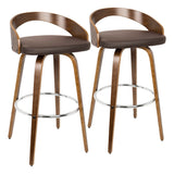 Grotto - Mid Century Elegant Design Modern Barstool With Swivel (Set of 2) - Furniture Home Direct