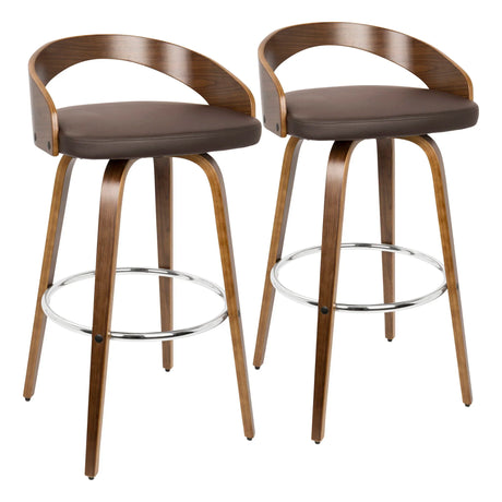 Grotto - Mid Century Elegant Design Modern Barstool With Swivel (Set of 2) - Furniture Home Direct
