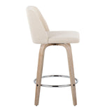 Toriano - Contemporary Fixed Height Counter Stool With Swivel & Round Footrest Modern Design (Set of 2) - Furniture Home Direct