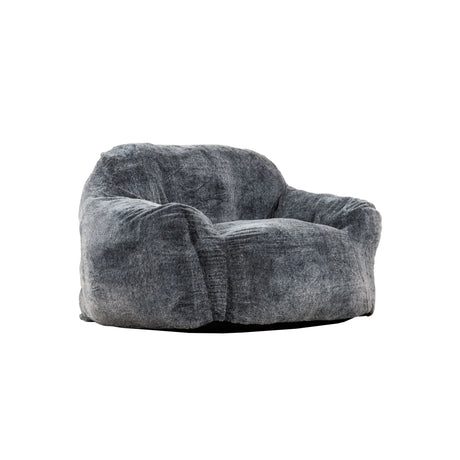 Living Room Bean Bag Sofa Chair With Memory Foam Fillings, Soft Upholstered Bean Bag Armchair - Black / Gray - Furniture Home Direct