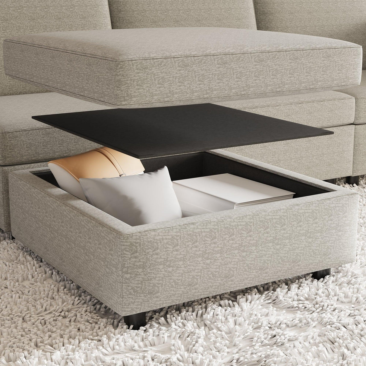 3 Pc Modular living room Set With Different Configurations, Light Gray - Furniture Home Direct