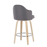 Ahoy - Mid Century Modern Fixed Height Counter Stool With Round Footrest (Set of 2) - Furniture Home Direct