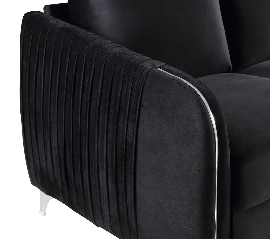 Hathaway - Velvet Modern Chic Loveseat Couch - Furniture Home Direct