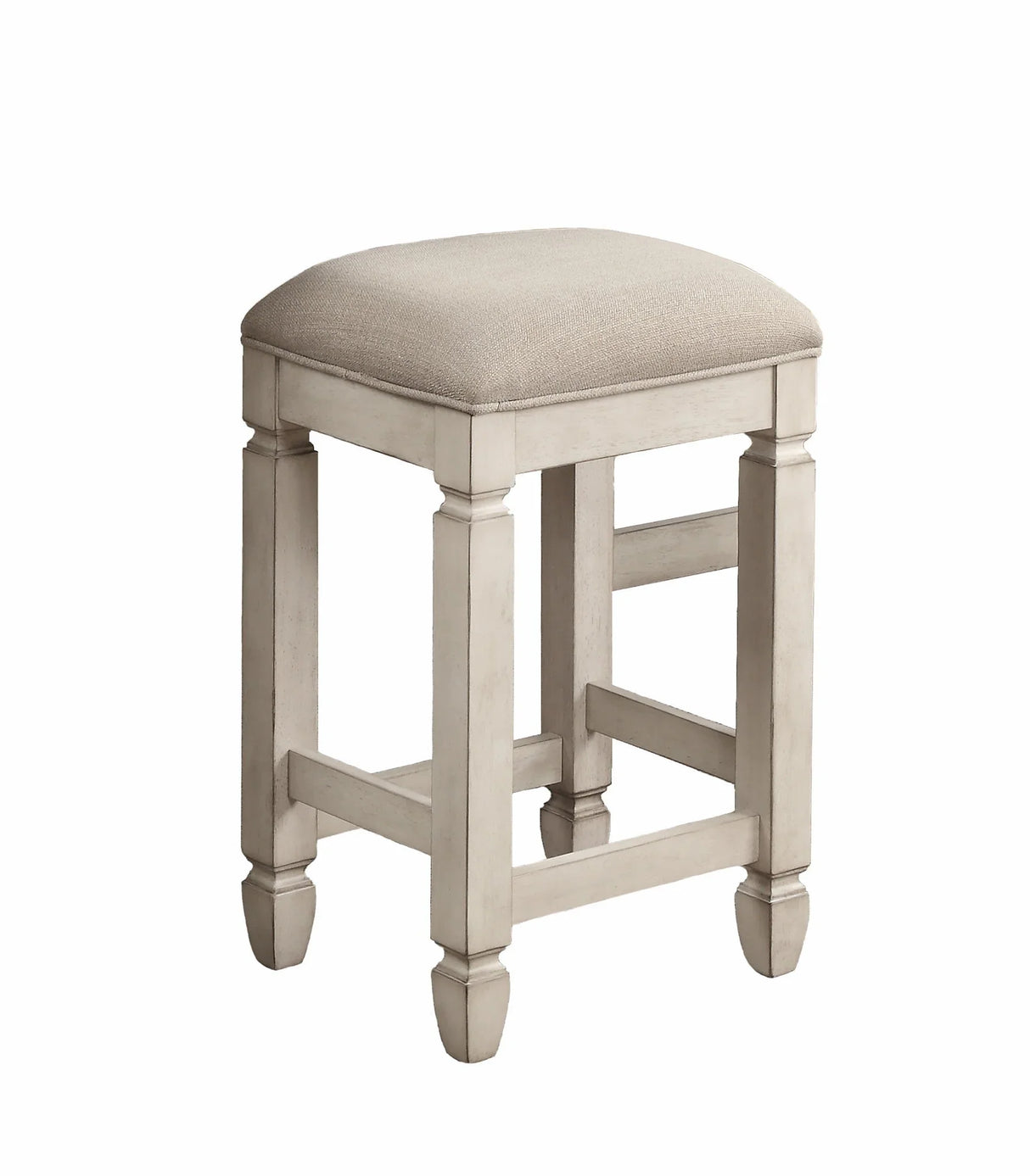 Console Table With 4 Stools - Antique White - Furniture Home Direct