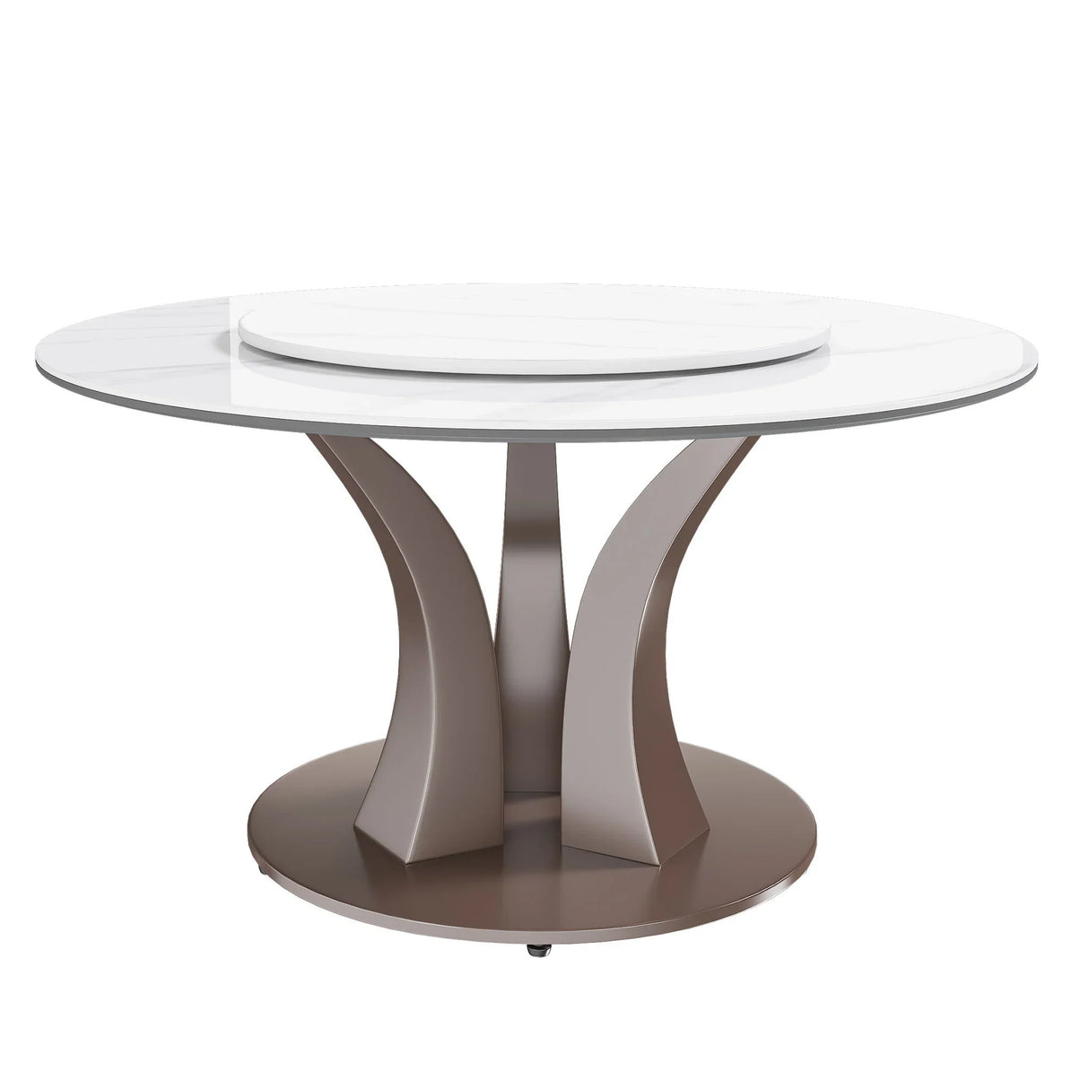 Table With Rotating Tray Scratch & Heat For Kitchen & Restaurant, 4 Chairs - White