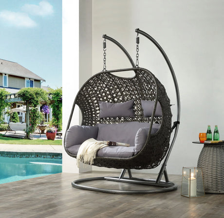 Vasant - Wicker Hanging Chair - Gray - Furniture Home Direct