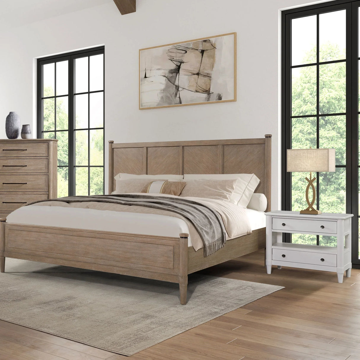 Open Nightstand With 2 Drawers - Furniture Home Direct