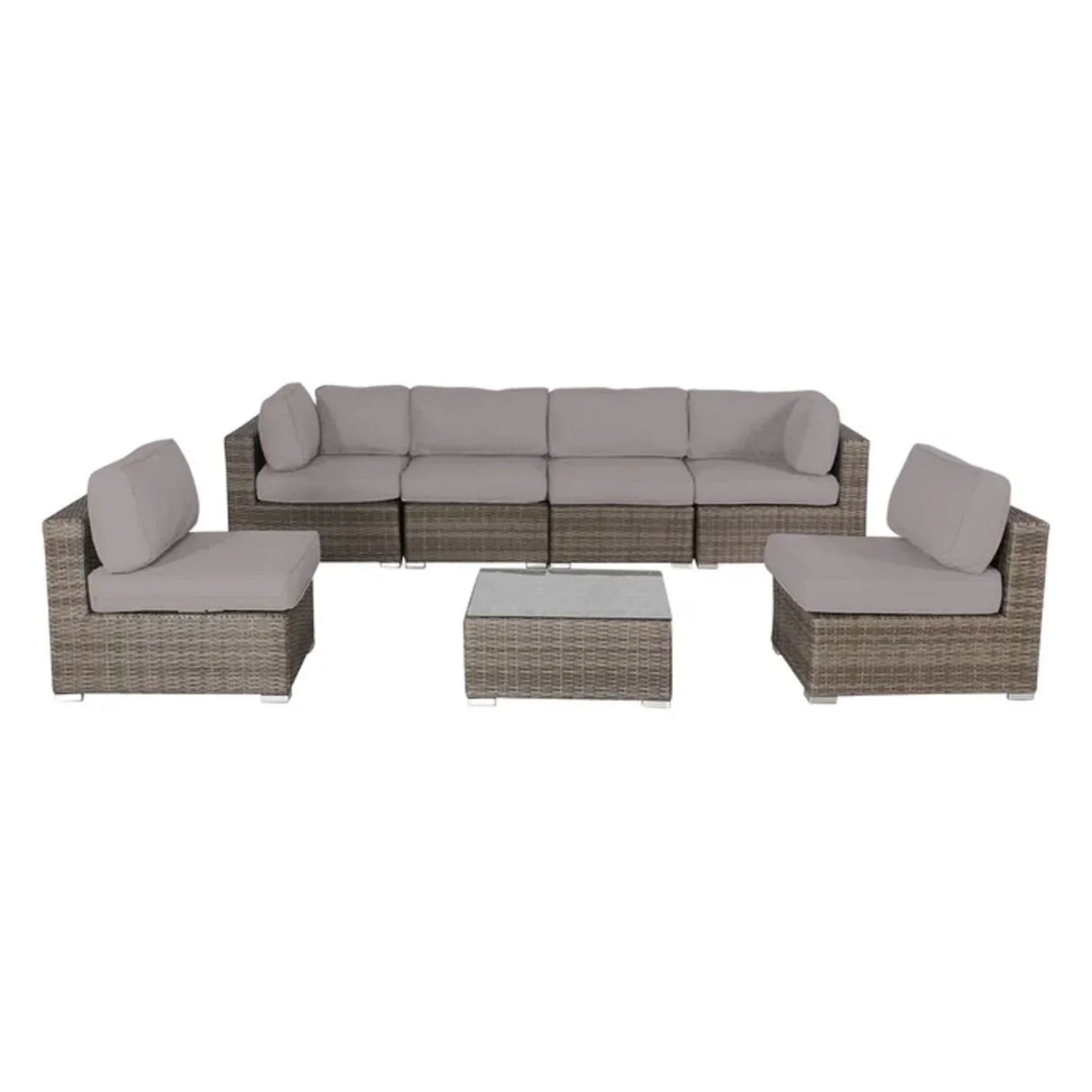 Seating Set With Cushions Handcrafted Wicker Design - Furniture Home Direct
