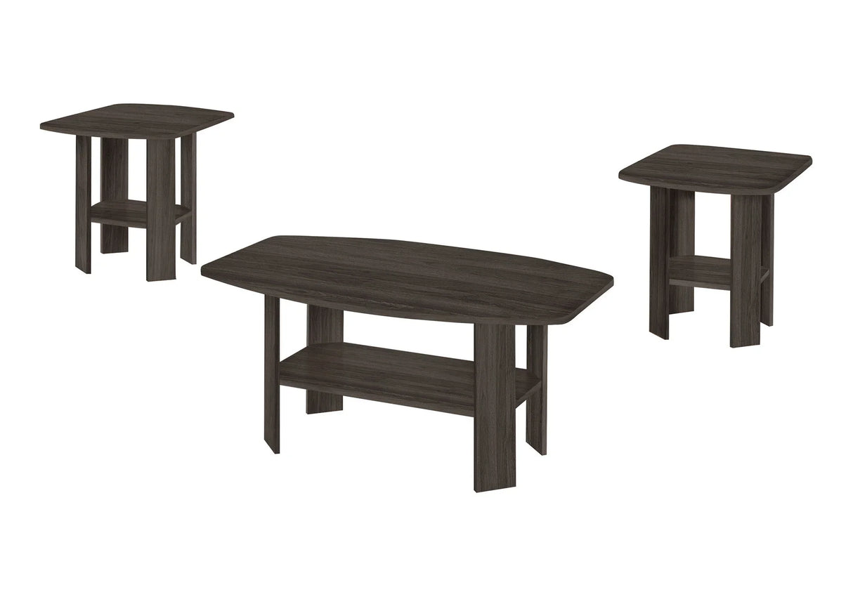 Table Set: Coffee, End, Side, Accent, Living Room, Transitional (Set of 3) - Oak - Furniture Home Direct