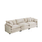 Mid-Century Modern 3 Seater Sectional Sofa With Arm And Throw Pillows - Furniture Home Direct