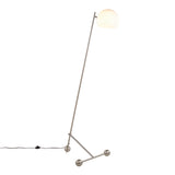 Eileen - Contemporary Floor Lamp - Nickel / White - Furniture Home Direct