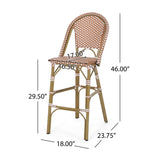 Outdoor Pe Rattan French Barstool Set