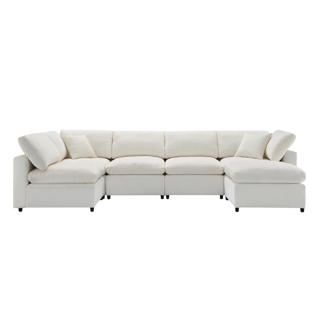Modular Sectional Sofa With L Shaped Spacious Layout Beige - Furniture Home Direct