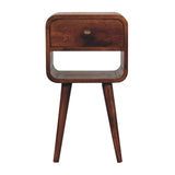 Mini California Curved Nightstand Wth Lower Slot - Furniture Home Direct