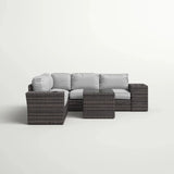 Modern Patio Rattan Sectional Set With Cushions - Furniture Home Direct