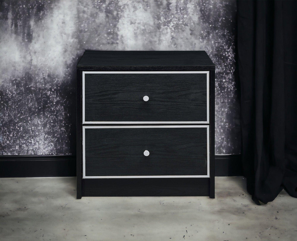 Jabir - Nightstand With Variety / Selection - Black / Silver - Furniture Home Direct