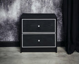 Jabir - Nightstand With Variety / Selection - Black / Silver - Furniture Home Direct