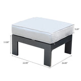 Patio Indoor Outdoor Aluminum Ottoman Footstool With Cushion - Furniture Home Direct