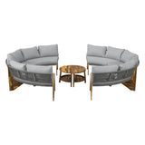 6 - Person Outdoor Sectional with Cushions and Coffee Table - Furniture Home Direct