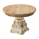 Cake Stand, Wood Cake Plate With Magnesium Base - Cream / Brown - Furniture Home Direct