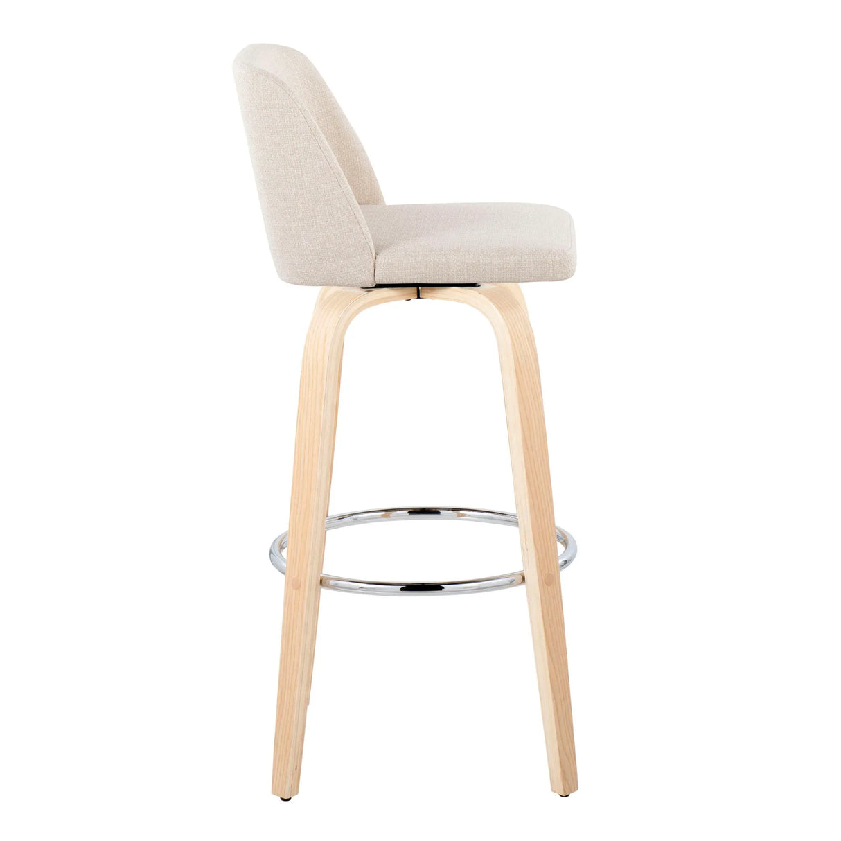 Toriano - Contemporary Fixed Height Barstool & Swivel With Round Footrest (Set of 2) - Furniture Home Direct