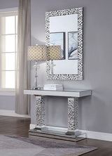 Lachina - Glam Mirrored Faux Gems Console Table - Silver - Furniture Home Direct