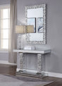Lachina - Glam Mirrored Faux Gems Console Table - Silver - Furniture Home Direct
