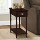Accent Side Table, 2 Tier, Storage Drawer, Stylish Traditional Design - Furniture Home Direct