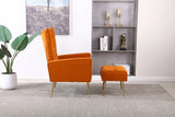 Modern Accent Chair With Ottoman, Comfy Armchair For Living Room - Furniture Home Direct