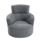 360° Swivel Chair Upholstered Accent Barrel Chair With Adjustable Headrest - Furniture Home Direct