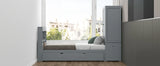 Twin Platform Bed With Storage Headboard Shelves Gray - Furniture Home Direct