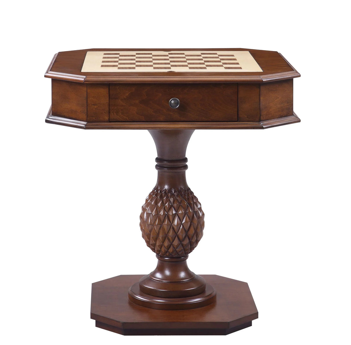 Bishop - Reversible Chess Checker Game Table With Game Tray (Chess Fingures Not Included) - Cherry - Furniture Home Direct