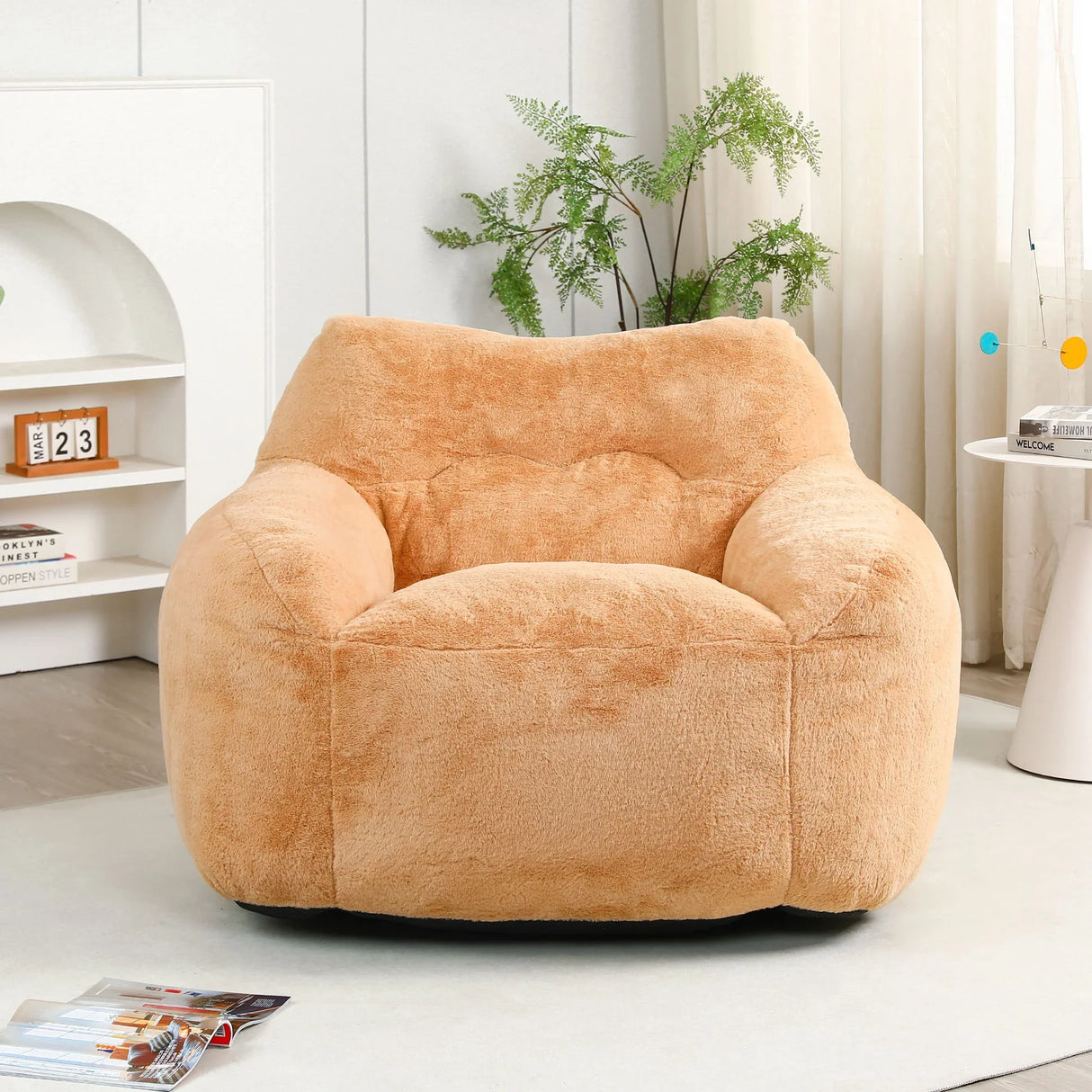 Beanbag Sofa Chair With Armrests Stuffed High Density Foam - Furniture Home Direct