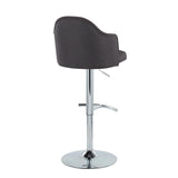 Ahoy - Contemporary Adjustable Barstool With Swivel With Rounded T Footrest (Set of 2) - Furniture Home Direct