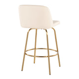 Toriano - Contemporary, Fixed Height Counter Stool With Swivel With Round Footrest (Set of 2) - Furniture Home Direct