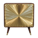 Avora - Brass Embossed 2 Door Cabinet - Brown / Golden - Furniture Home Direct