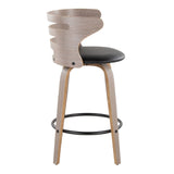 Cosini - Mid Century Modern Fixed Height Barstool With Swivel And Round Footrest (Set of 2) - Furniture Home Direct